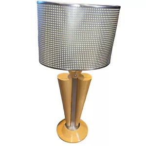 Anthony California Retro Modern Wooden Table Lamp Metal Lamp Shade MCM Inpsired - Picture 1 of 12