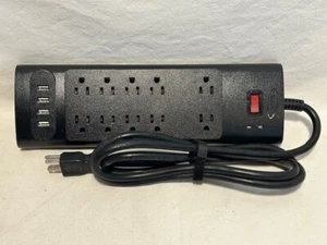 Heavy Duty Power Strip 10 Outlet Surge Protector w/4 USB Ports NEW FAST SHIPPING - Picture 1 of 1