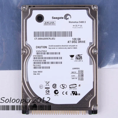For Seagate ST9120822A 120 GB HDD 2.5" 8 MB 5400 RPM PATA Hard Disk Drive - Image 1 of 2
