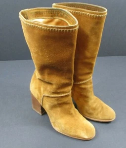 Stuart Weitzman hellbraune halbhohe Wildlederstiefel Größe 6,5 Westernstil - Bild 1 von 12