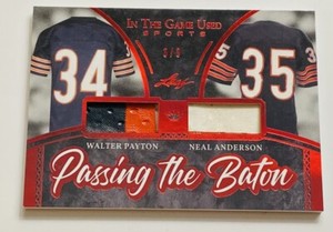 2020 Leaf ITG Used Walter Payton Neal Anderson 3/3 Dual Jersey Patch The Bears