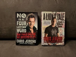 Chris Jericho SIGNED "A Lion's Tale" Book & Bonus "NO is a Four Letter Word" - Imagen 1 de 3