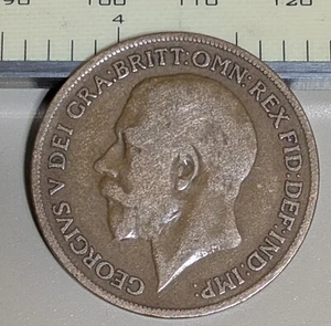 1919 Great Britain Penny Circulated KM# 810 - Picture 1 of 3