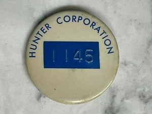 Vintage 1950er Hunter Corp Pittsburgh PA Bau Mitarbeiter Ausweis Baustelle Abzeichen - Bild 1 von 2