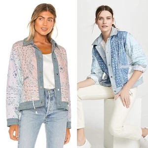 NUEVO CON ETIQUETAS Blank NYC Acolchado Reversible Bandana Chaqueta Mediana Patchwork Prairiecore - Imagen 1 de 11