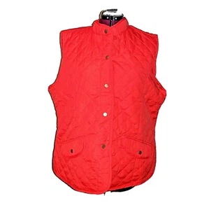 Mary McFadden Puffer Vest Red Women Plus Size 2X Quilted Pockets - Picture 1 of 6