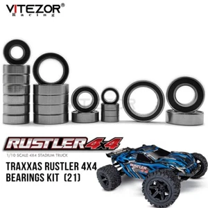 21-Pcs Complete Bearings Kit For Traxxas 1/10 Rustler Slash 4x4 4WD 2018+ Rc Car - Picture 1 of 7