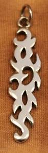 Kettenanhänger- längliches Tribal plastisch, Wikinger Kelten 925% Silber - Picture 1 of 4