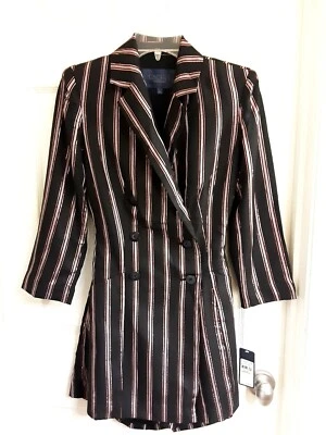 Romper Rachel Roy Liberty Blazer Feminino Tamanho 2, Preto Ouro Rosa, Elegante Novo com etiquetas $149 - Imagem 1 de 4