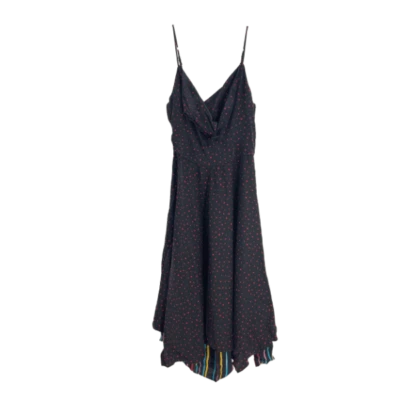 Винтажный Y2K Betsey Johnson черный красный горошек Rainbow мини ремень платье размер 6 - Изображение 1 из 4