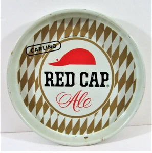 Bandeja de cerveza vintage Carling Red Cap Ale Carling Brewing Cleveland Oh - Imagen 1 de 2