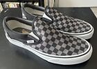 Vans Classic Canvas Low Men Sz 10 Gray Checkered Skate Sneakers A9
