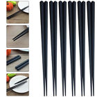 10 Pairs Reusable Non-slip Chopsticks - Hexagon Design - Dishwasher Safe - Black