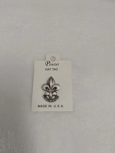 Pewter Silver Fleur-de-lis Hat Tac/Pin W/Louisiana Approximately 1" L X .75"... - Picture 1 of 5