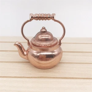 Hervidor de agua miniatura modelo vintage botella de agua de cobre mini casa adornos suministros - Imagen 1 de 11