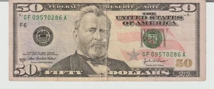 RARE 2004A - Vintage $50 Federal Reserve Note – GF09570286A – Hard to Find - Picture 1 of 2
