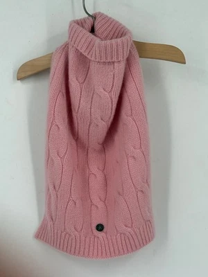Suéter novo com etiquetas Mungo & Maud rosa malha de cabo cashmere gola alta filhote cachorro tamanho 40 - Imagem 1 de 4