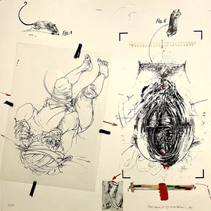 Vladimir Velickovic Lithographie Collage 1973 signiert Abstrakte Kunst Abstrakte Kunst - Bild 1 von 1