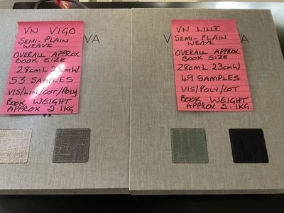 Villa Nova Vigo & Lille Semi-plain Weave Fabric Sample Books-102 Tot Samples - Image 1 of 4