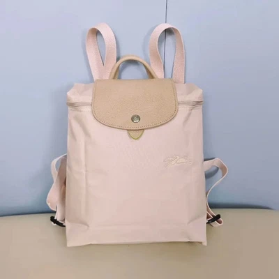 LONGCHAMP Le Pliage Women's Foldable Backpack Light Pink Beige Zip Unused New - image 1 of 4