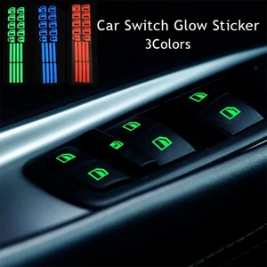 Car Window Button Luminous Sticker Lifter Switch Night Decals Auto Accessories * - Photo 1/13
