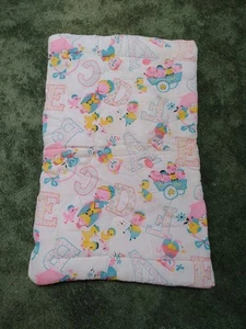 Vintage Baby Bunting Sleeping Bag Yellow Crib Blanket Animals Alphabet Kitsch - Picture 1 of 8