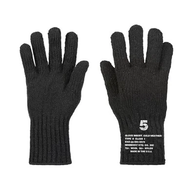  US Men's Wool Nylon Blend Cold Weather Snow Winter Glove Inserts Large Black - Image 1 of 4