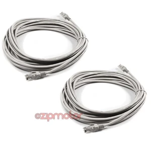 2X 50FT CAT5 CAT5E RJ-45 ETHERNET LAN NETWORK PATCH CABLE WHITE MODEM PS3 XBOX - Zdjęcie 1 z 1