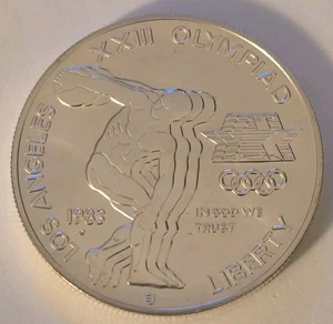 1983-D Proof XXIII Olympiad Los Angeles Commemorative Silver Dollar - Picture 1 of 2