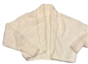 Cárdigan Anthropologie Recortado Invierno Pestañas Blanco Talla Pequeña Nuevo Sin Etiquetas - Imagen 1 de 12