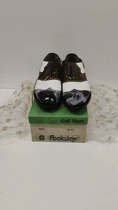 VINTAGE 1970s Footjoy golf shoes 12AA mens White Black Metal Spikes NIB *READ** - Picture 1 of 17