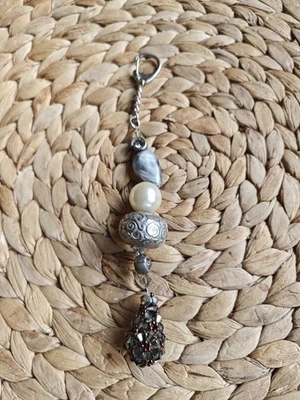 Schlüsselanhänger, Taschenanhänger, Achat, Handarbeit, Anhänger aus Perlen... - Bild 1 von 4