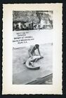 Man Holds Alligator on Back Miami Florida Photo 1950s Wrestling Tourism Abstract