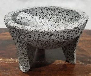 Authentic Mexican Handmade - Volcanic Rock Mortar & Pestle, Molcajete de Piedra - Picture 1 of 6