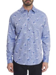 CAMICIA ROBERT GRAHAM EDMAR FLOREALE FIORE BLU XS VESTIBILITÀ CLASSICA BOTTONI DAVANTI - Foto 1 di 5