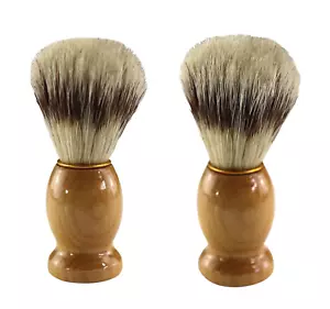 Iconikal Wood Handled Badger Hair Shaving Brush, 2-Pack Aeorsol-Free Shaving Cre - Picture 1 of 12