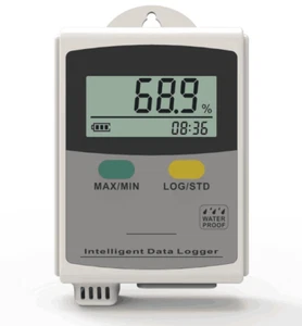 Wall Mounted Temperature & Humidity Data Logger 43000 Records Accuracy ±3%RH - Picture 1 of 6