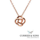 14ct Rose Gold-Plated 925 Sterling Silver Knot Pendant Necklace (45cm / 18 inch)