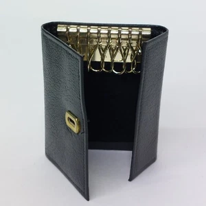 Vintage Prince Gardner Key Wallet 8 Fob Holder Black Leather Key Gard NOS w/Box - Picture 1 of 10
