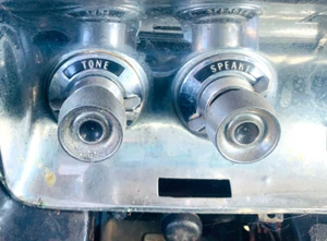 Vintage 1957 Cadillac Fleetwood OEM 5pc AM Radio Tuner Chrome Metl Control Knobs - Picture 1 of 6