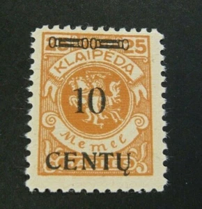 MEMEL Litauen Litauen Klaipeda 1923 " Briefmarken SVR in Centu " 10 Centu MH Sig - Bild 1 von 2