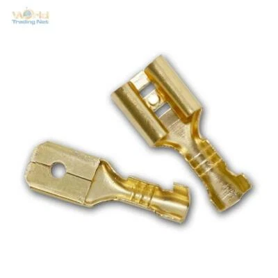 WORLD-TRADING-NET Sets Kabelschuhe Kabelstecker 6,3mm unisoliert Flach-Steck-Hülse / Flach-Stecker