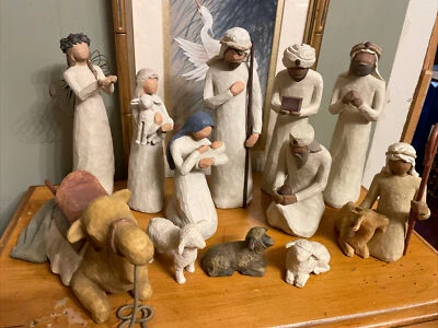 Willow Tree Nativity Set Mary baby Jesus, Joseph, 3 Wisemen 12 Pieces READ - Image 1 of 4