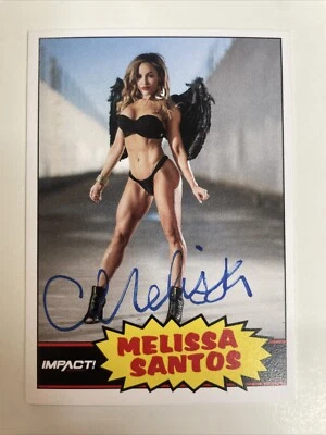 Tarjeta autografiada personalizada de Melissa Santos 1984 lucha libre impacto diva A-591 Foto 1 de 2