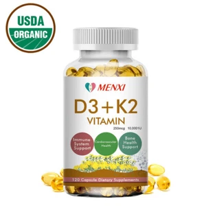 Vitamin D3 10,000IU and K2 MK-7 250mcg - 120 Capsules - Immune Support Wellness - Picture 1 of 11