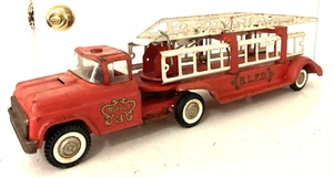 Buddy L "Fire Dept" anni '50 Scala aerea camion acciaio pressato U.S.A. Originale! - Foto 1 di 16