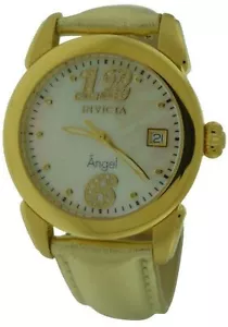 Invicta 0770G Angel Diamond Accented Mother of Pearl Goldtone Strap Womens Watch - Picture 1 of 3