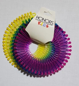 6 pcs Hair Comb Headband Stretch Flexible Plastic Circle Hairband Mixed Colors - Picture 1 of 5