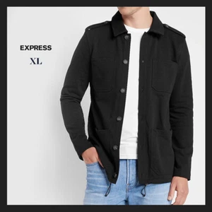 $138 - NWT EXPRESS Men's Rachel Zoe Button & Zip Jacket, Pitch Black, XL - Picture 1 of 6