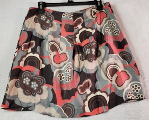 Boden A Line Skirt Womens Size 8 Multicolor Floral 100% Silk Lined Side Zipper - Picture 1 of 9